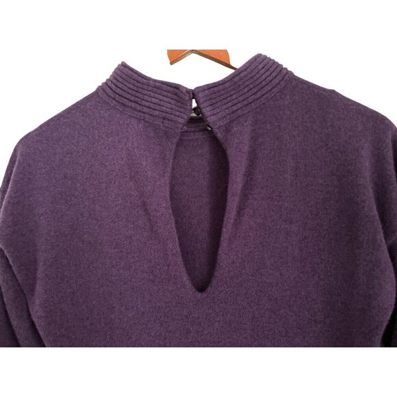 MALO 100% Cashmere Purple 3/4 Sleeve Knit Sweater Dress Pockets Size 38 - Picture 7 of 13